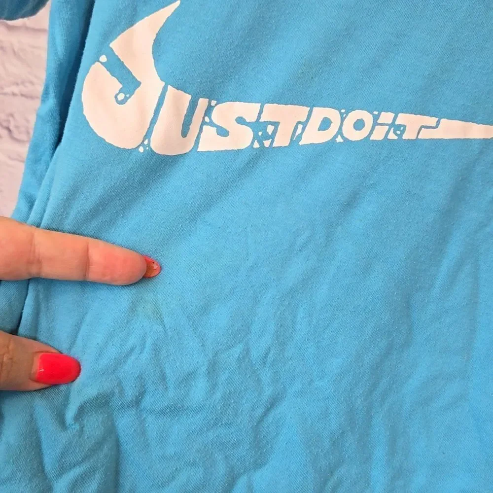 Nike Little Boys Aqua Swoosh T-Shirt Casual Shirt Graphic Print Kids Tee Size 4